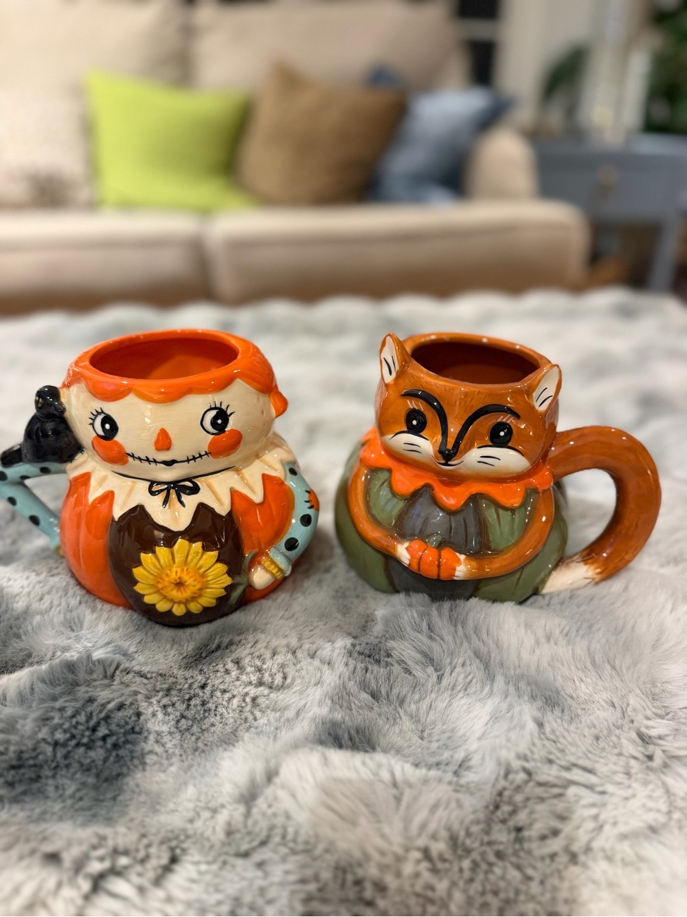 Johanna Parker Autumn Character Ceramic Mug Set whimsical fall